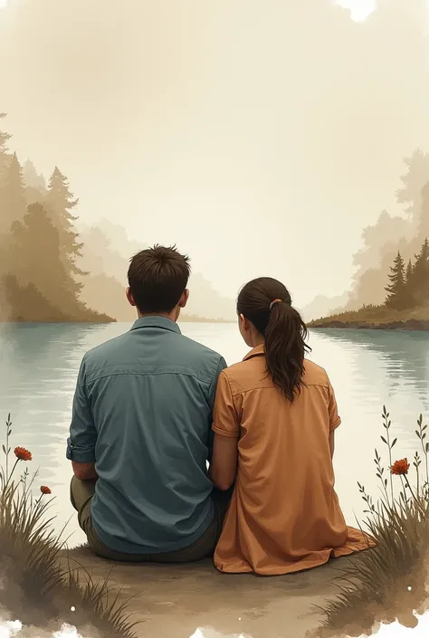 Please could you make a watercolor of a couple who is in contemplation?