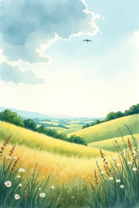 You could make a watercolor drawing for a story of a landscape with the wind moving 