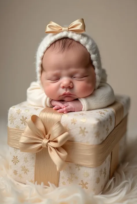 Baby dressed as a gift