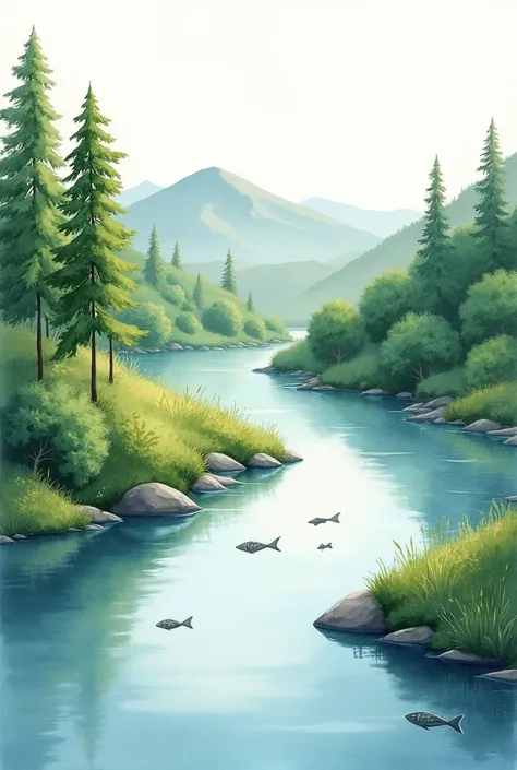 You could make a watercolor drawing for a river story