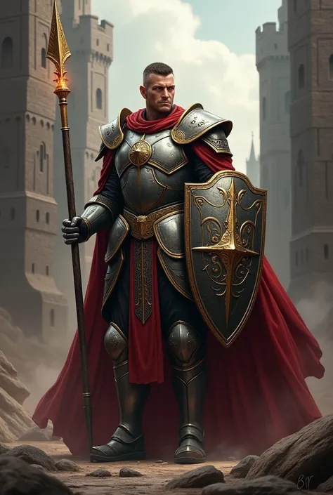 Paladin with a spear and shield 