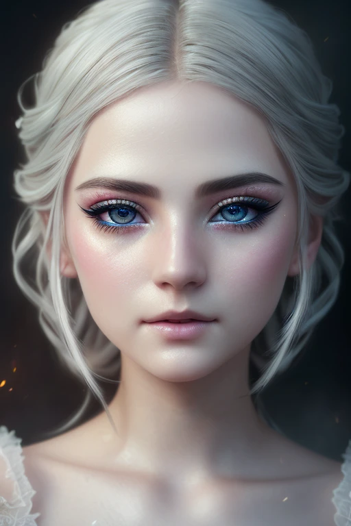 a sexy angel girl with wind powers, very white and pure colors, silver hair, striking eyes, fantasy, beautiful and intense eyes, detailed face, delicate skin, intricate clothing, ethereal, (best quality,4k,8k,highres,masterpiece:1.2),ultra-detailed,(realis...