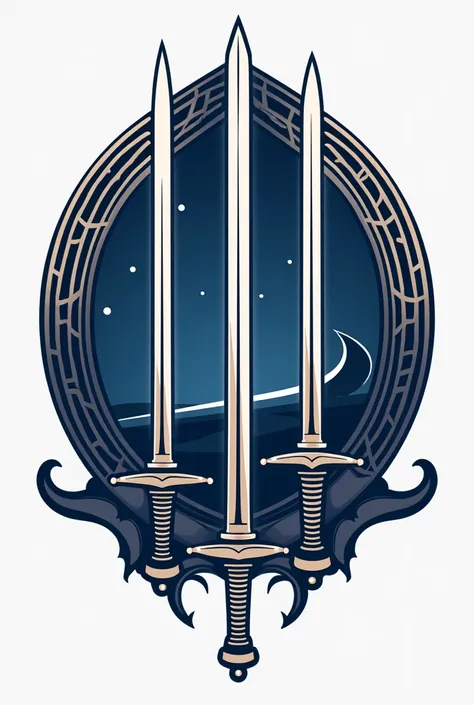 Create the logo for the naval school fencing team with its 3 weapons