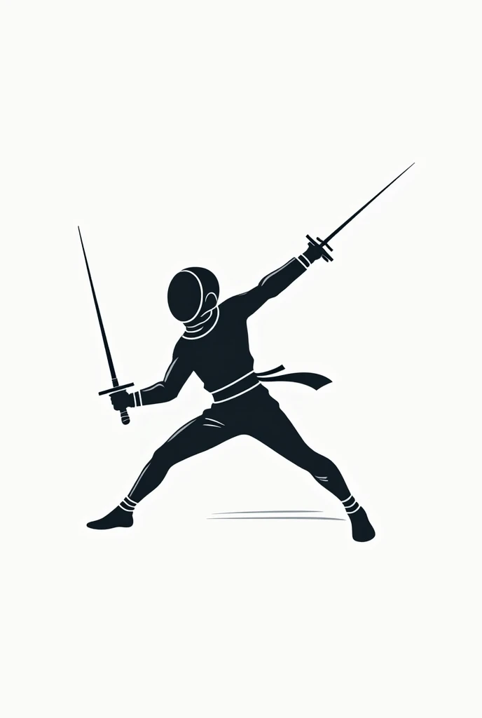 Create a logo for the fencing team that shows a person with his sabre 