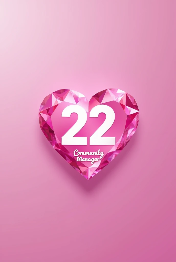 Logo for community manager called 22 in crystal pink colors 