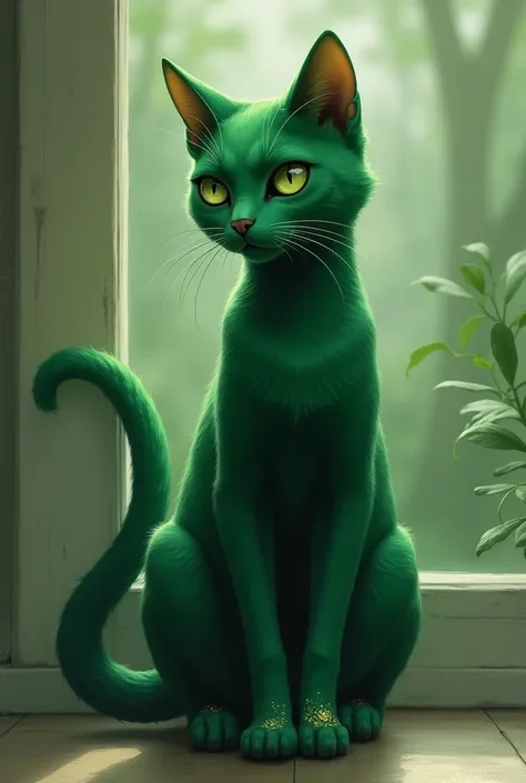 Green cat introvert 