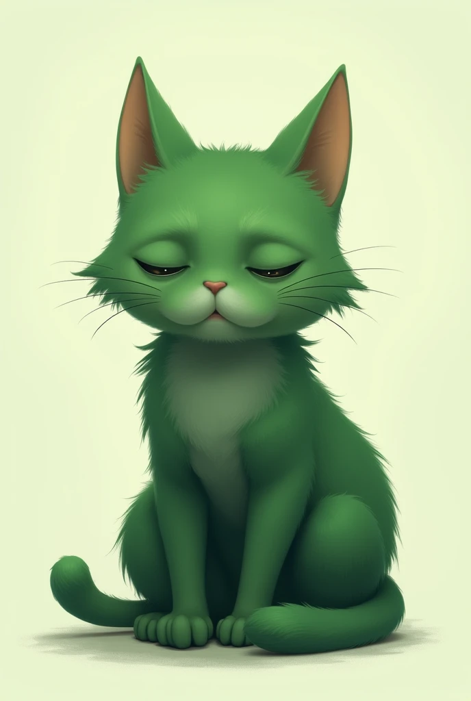 Green cat introvert emoji