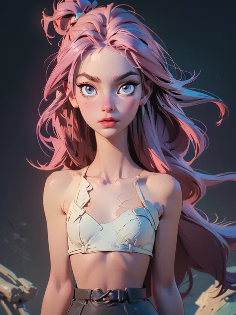 (Very detailed CG unity 8K wallpaper），best qualtiy，cinmatic lighting，detailed back ground，((best quality)), ((masterpiece)), (detailed), NSFW, small breasts, prominent collarbones, skinny arms, flat and toned stomach, visible hip bones, full body, long hai...