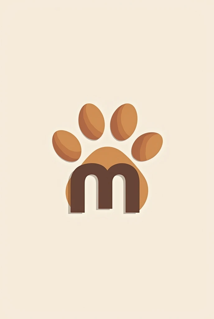 Logo with a puppy paw and containing the letter M