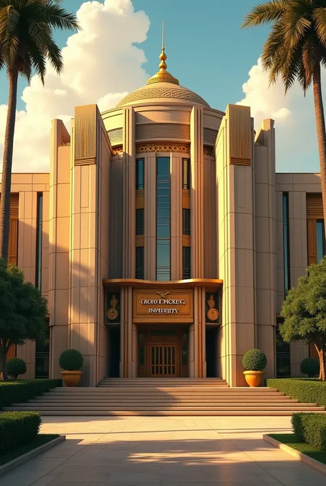 Draw an art deco university 
More regal