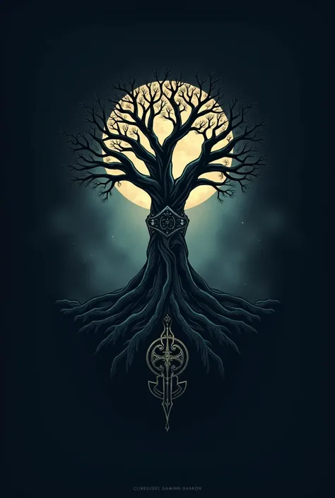 Online Gaming Clan Logo with Yggdrasil Tree size 1x1