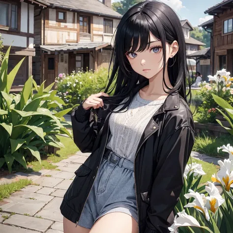 Black Hair, Iris,Unfriendly,Village clothing,youth