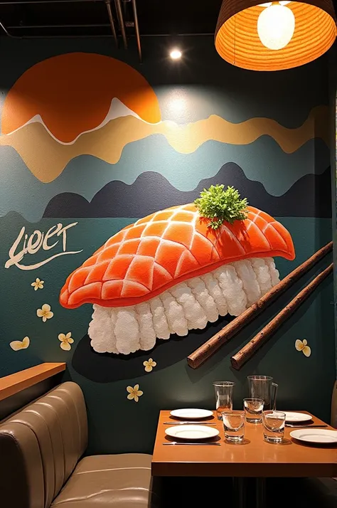 Mural for sushi restaurant