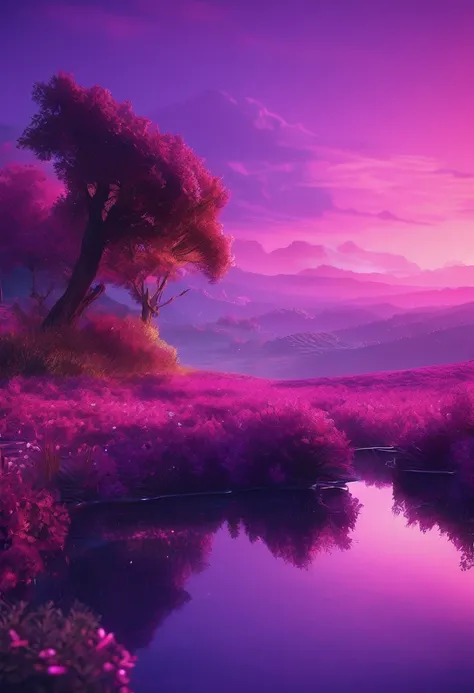 purple aesthetic landscape, 8k, masterpiece,