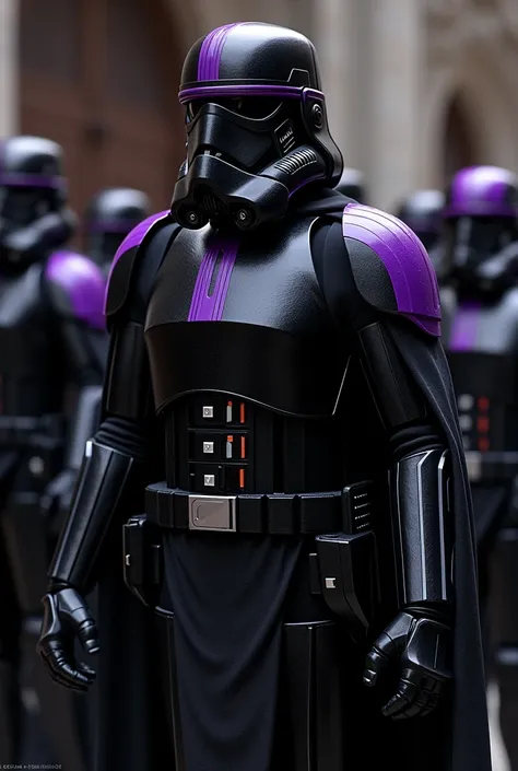 Black stormtroopers with purple stripes bodyguards 