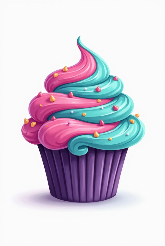 Logo for Candy bar with Cup cake in turquoise, fuchsia and violet colors 