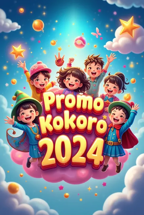 Fantasy logo for children that says Promo Kokoro 2024 we are going to first grade