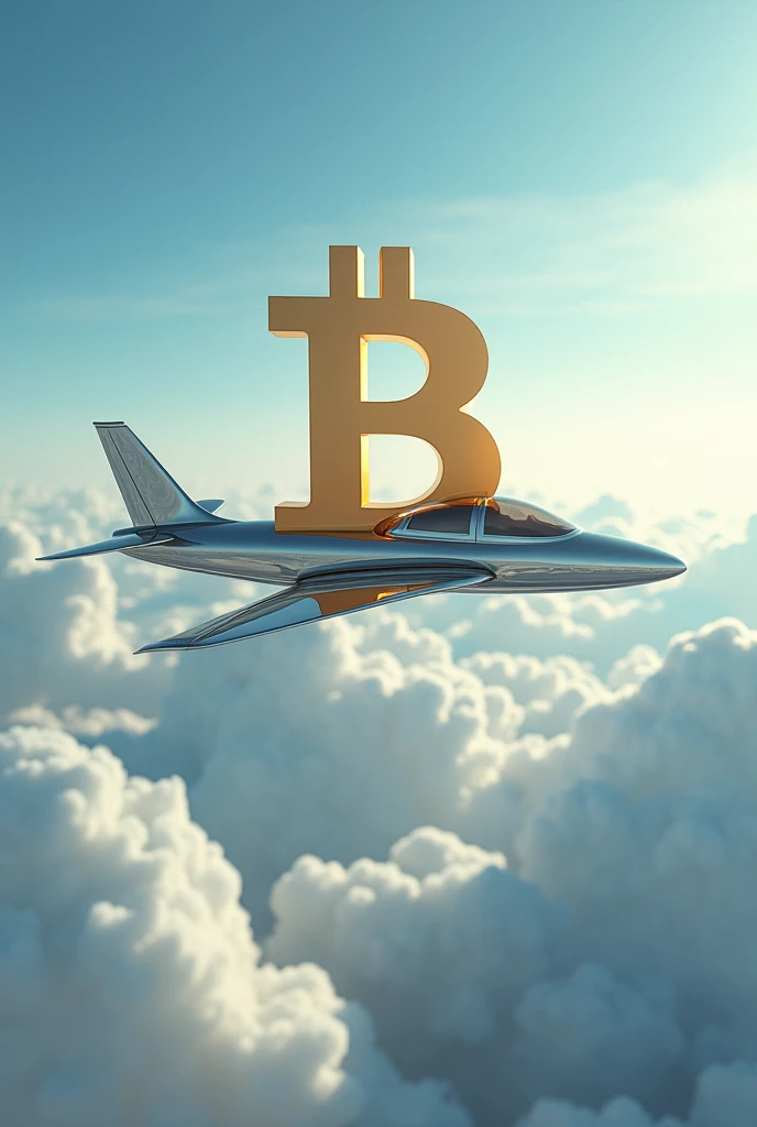 Bitcoin with airoplane 