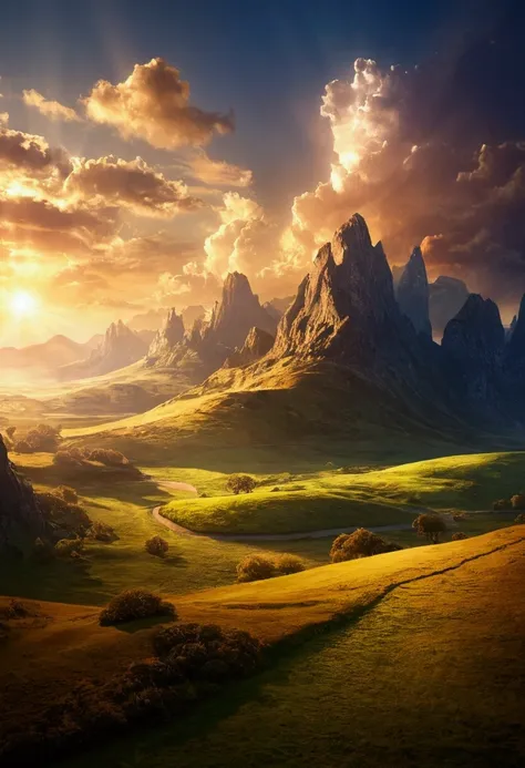 Landscape wallpaper with lots of lighting 