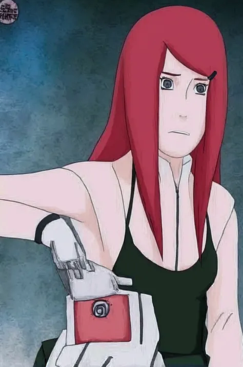 (Kushina Uzumaki1),(Woman1),(Solo), Kushina is a woman known for her beauty. She had a thin but feminine face, fair skin, blue eyes, long bright red hair, and a black clip that left part of her hair to the left.(Wearing),+,(bikini) 