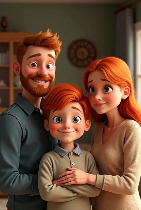 A redhead with his parents