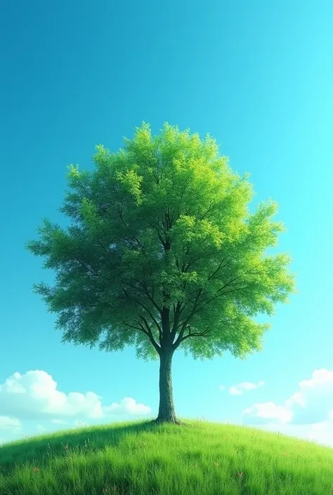 Thanks on green tree and blue sky
