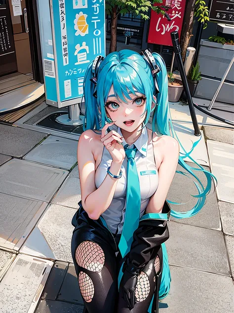 There is a woman with blue hair and tie posing for a photo, anime girl role play, hatsune future role play, anime role play, real life anime girls, futuredayo, hatsune future, role player, professional role play, role play, future, full-role play, singing ...