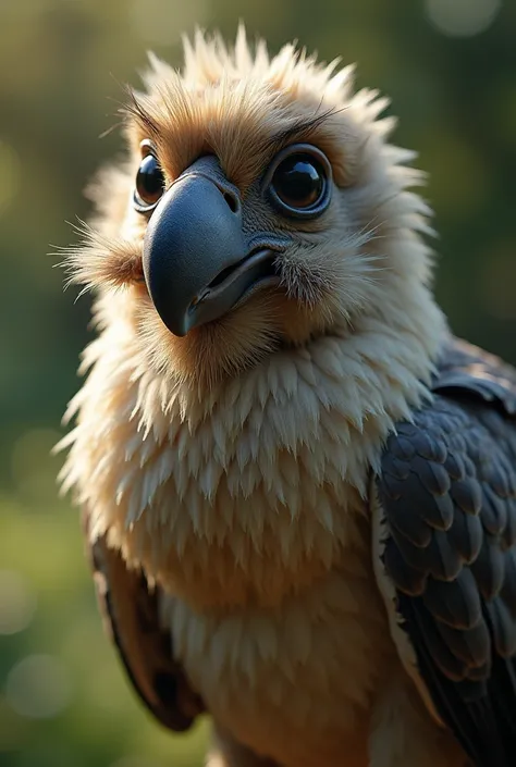 a bird with large, hairy testicles