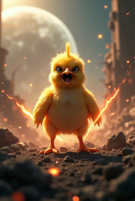 A very angry little chick, he is so angry that he destroys the planet