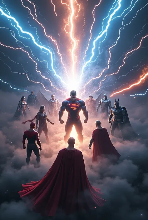 Superman vs thor vs Sukuna vs gojo vs saitama vs batman vs flash vs doctor doom death fight full lightning powers black world