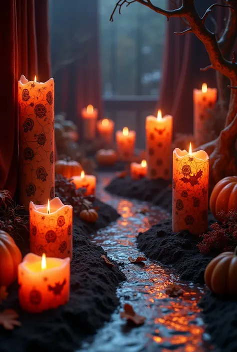 make me a picture of a halloween candle course to promote it 