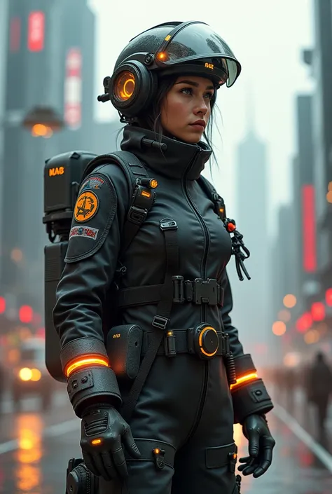 female firefighter in 2090