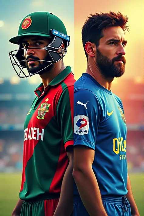 Bangladesh cricket player tamim iqbal and argentina football player leonal messi 