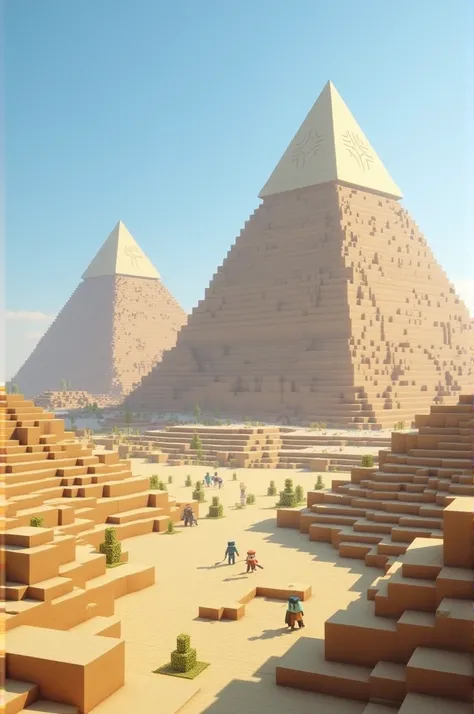 "the pyramids" from Egypt, minecraft style