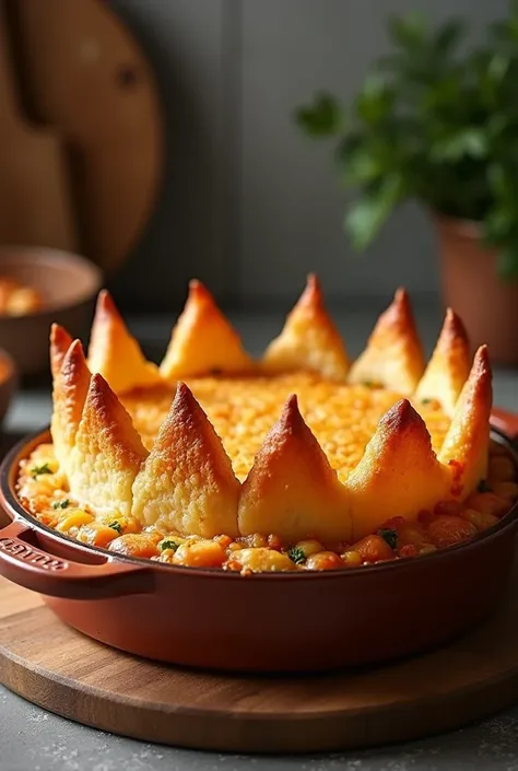 Un gratin avec une couronne
