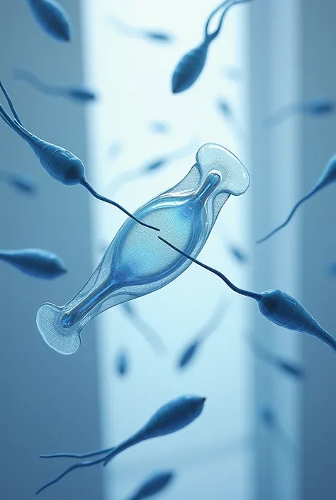 Illustration of sperm being blocked by a condom/condom 
