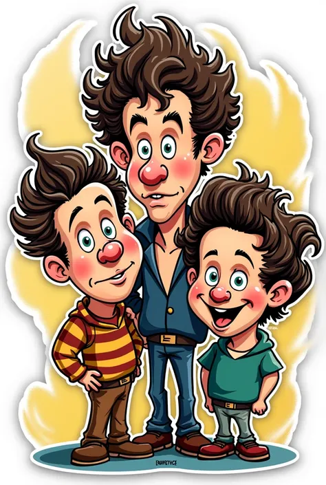 THE THREE STOOGES CARTOON CARICATURE STICKER DECAL