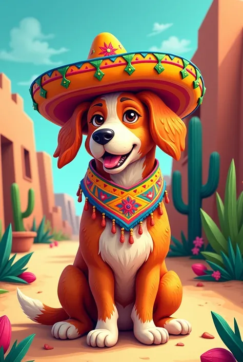 Mexican design cartoon dog 