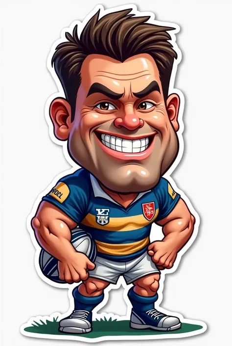  RUGBY PLAYER  CARICATURE STICKER 