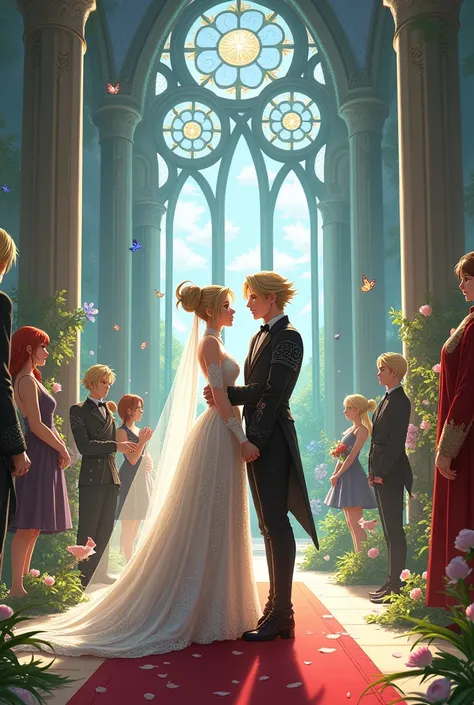 couple in nintendo final fantasy style wedding