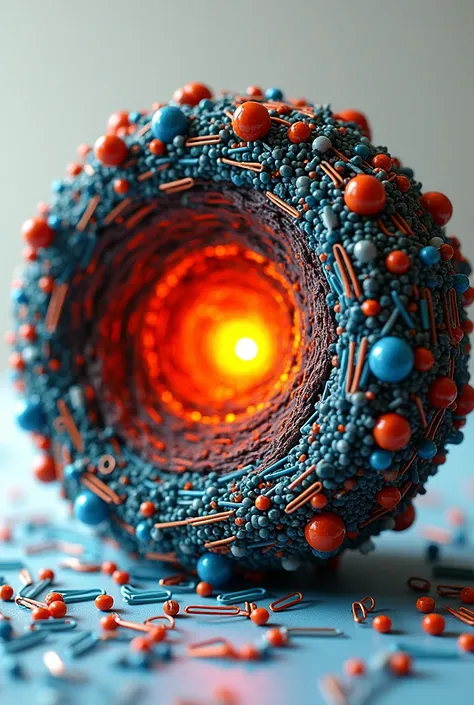 A model of the Big Bang made from materials used in school