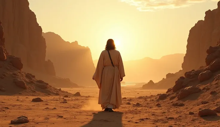 biblical history,
Jesus in the desert This desert was a barren and desolate place, where rocks and hot sand stretched as far as the eye could see, and the silence was interrupted only by the sound of the wind.