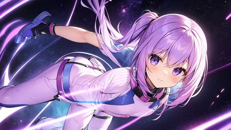 woman　clear　Light purple hair　　　Spacesuit　　Mars
