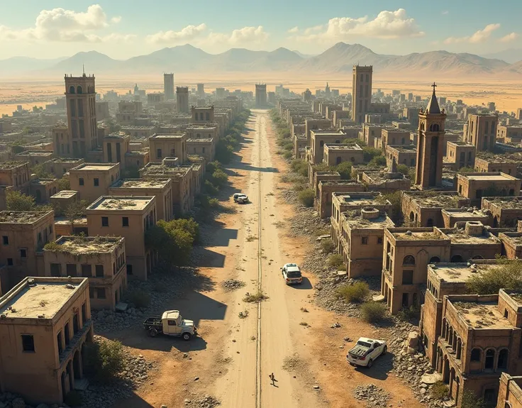 Map of a city in Israel that is in ruins, abandoned