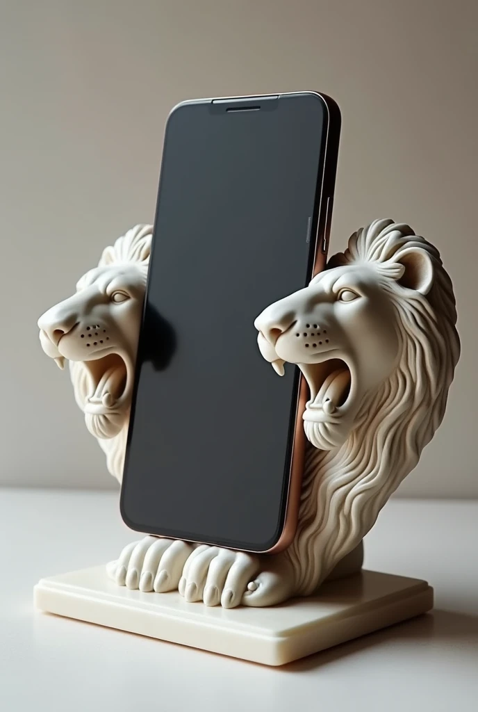 Antonio Canova phone stand,lion heads with a smartphone in the open mouth of a lion!!!