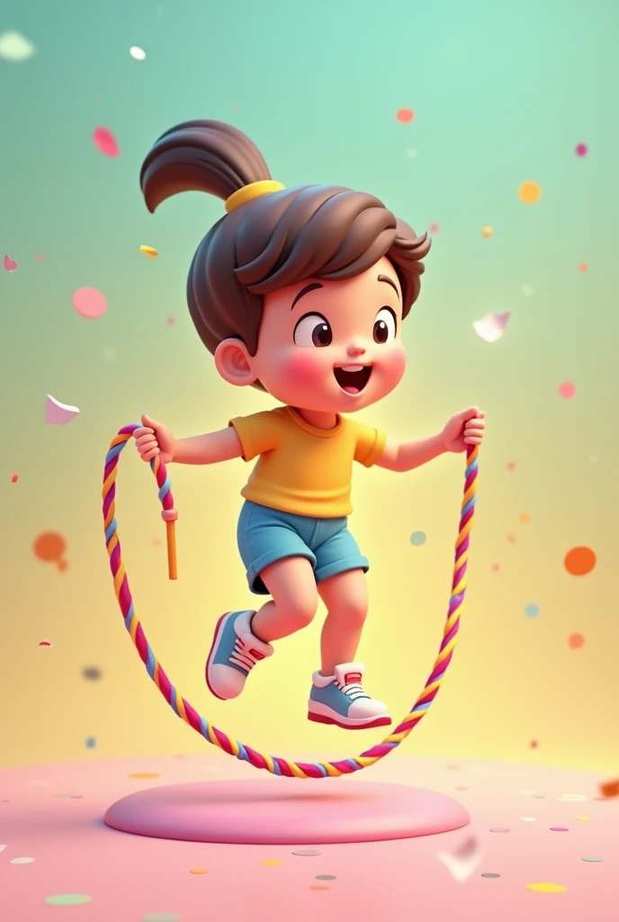 Create a colorful 3D icon that represents each of the following games: JUMP ROPE, HOMECOPE, JOBS SLAVE, DOWNTIME and RING PASS