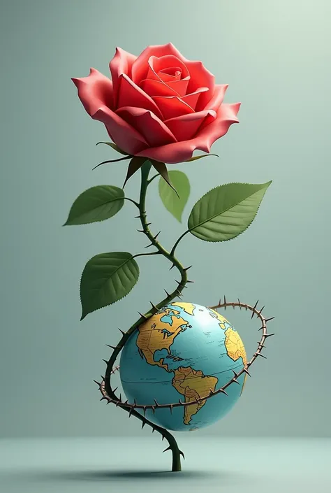 Rose stem with world