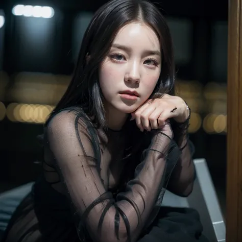 1girl,irene red velvet, korean idol, masterpiece, black dress lomg, looking at viewer, city, town squad, white background, detailed face, beautiful detailed eyes, beautiful detailed lips, extremely detailed face, intricate details, high quality, cinematic ...