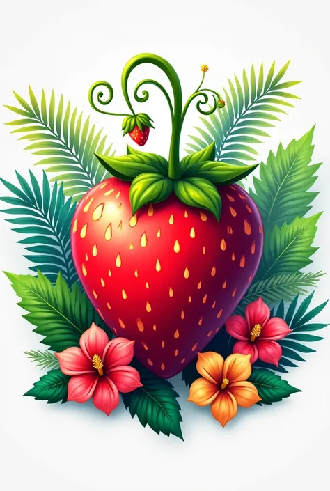 make me a tropical strawberry logo
