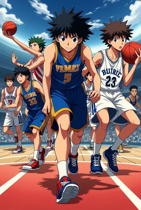 crea un poster de la serie kuroko no basket original


